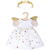 Heless Babypoppenkleding Engelenjurk 28-35 Wit/goud 2-delig
