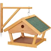 Relaxdays voedertafel hangend - tuinvogels - kleine vogels - 35 x 42,5 x 40,5 cm - muur