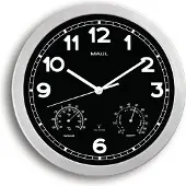 MAUL 9059095, Muur, Cirkel, Zwart, Zilver, Kunststof, AA, 1,5 V