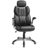 Mazazu - Bureaustoel – Draaistoel – Ergonomische Draaistoel – Kunstleer – Zwart - 75x70x137