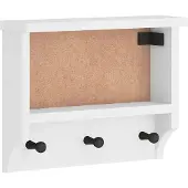 vidaXL Wandkapstok SANDNES wit 45x12x35 cm massief grenenhout