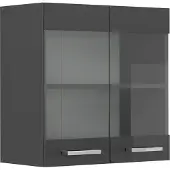 Vicco R-Line Glazen keukenkast – 60 cm Antraciet Hoogglans