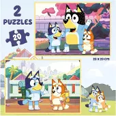 Educa - Set van 2 Bluey kinderpuzzels met elk 20 stukjes. Afmetingen: 28 x 20 cm. Geschikt voor kinderen vanaf 4 jaar (19966)