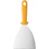 Hendi Heavy-duty pizzaspatel – ergonomisch ontwerp – roestvast staal – oranje – 263x132 mm