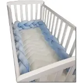 Viking Choice Bedbumper bedomrander - 280 cm lang - Gevlochten - Blauw