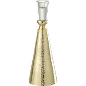 J-Line kandelaar tape aluminium/glas goud/transparant medium 8.3x8.3x25cm