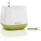 Lechuza YULA - plantenpot - ALL-IN-ONE - satijnwit/pistache groen
