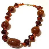 Boodz Korte Ketting met Bruine Kralen