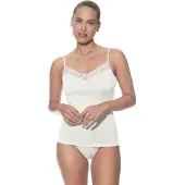 Mey Top met spaghettibandjes Serie Emotion Elegance Champagne | Maat 44