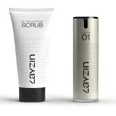 Layzin Voordeelset – Zachte Exfoliërende Gezichtsscrub + Intens Hydratatie Serum 130 ml