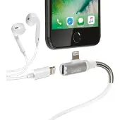 TCP Kabel 90° Usb > Lightning + oortelefoon adapter (MFI)