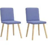 vidaXL Eetkamerstoelen 2 st stof jeansblauw