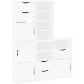 vidaXL Bijzetkasten 5 st ODDA 40x24x79 cm massief grenenhout wit