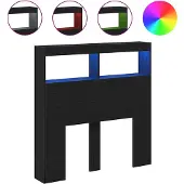 vidaXL Hoofdbordkast met LED 100x17x102 cm zwart eikenkleurig