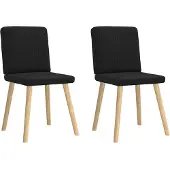 vidaXL Eetkamerstoelen 2 st stof zwart