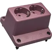 ABB 3640 Dubbele Schuko Socket Afdekking Rood Gerecycled - 1SPA007130F9240