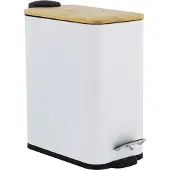 Viking Choice Pedaalemmer - Prullenbak Badkamer - 5 Liter - Wit Bamboe
