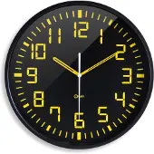 Orium Wandklok 30cm zwart/geel