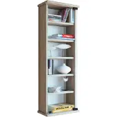 Hioshop Loposa wandkast CD,DVD opslag 150 CD 6 planken eik decor.