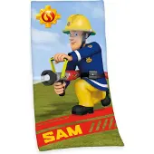Herding Badlaken Brandweerman Sam met het grote motief (1 stuk)
