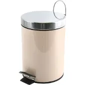 MSV Prullenbak/pedaalemmer - metaal - beige - 3 liter - 17 x 25 cm - Badkamer/toilet - Pedaalemmers