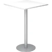 Hjh OFFICE PRO BISTRO H88Q S - Systeem conferentietafel Wit 80 x 80 Zilver