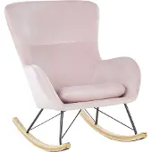 Beliani ELLAN - Schommelstoel - Roze - Fluweel