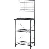 En.casa Keukenkast Nibe opbergkast 150x60x42 cm zwart en marmerlook