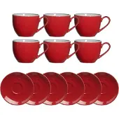 Ritzenhoff & Breker Espressotassen und -untertassen Doppio 80 ml Set van 6