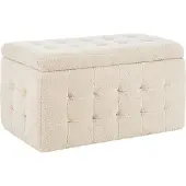 Beliani MICHIGAN - Ottomaan - Beige - Bouclé