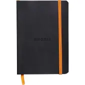 Rhodia Notitieboek A6 Gelinieerd Gelijmd PU Soepele kaft Zwart Niet geperforeerd