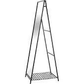 En.casa Spiegel vrijstaand Ruffano met plank 160x44x59,5 cm zwart