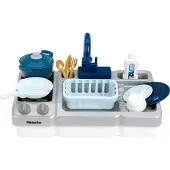 Klein Toys Miele speelgoed spoelbak met waterfunctie en kookplaat - blauw grijs