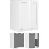 VCM Colura keuken onderkast 60 cm 2 deuren antracietgrijs, wit.