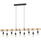 Eglo Eettafel hanglamp Townshend 9x E27 - hout