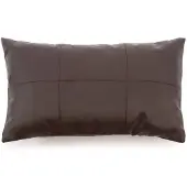 Bazar Bizar Het Six Panel Leather Kussenhoes - Chocolade - 30x50