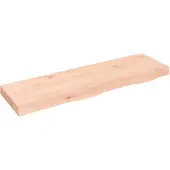 vidaXL Wastafelblad 100x30x(2-6) cm onbehandeld massief hout