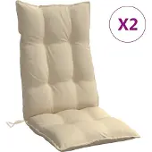 vidaXL Stoelkussens 2 st hoge rug oxford stof beige