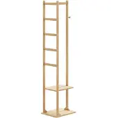 vidaXL Kapstok met haken en schappen 38,5x30x156 cm bamboe