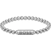 BOSS Zilverkleurige armband met logosluiting Maat M