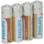 Philips LongLife batterijen R6L4F/10, wegwerpbatterijen, AA, zink-koolstof, 1,5 V, 4 stuks, 3 jaar