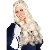 Maskworld Lichtblonde Lange Pruik Met Gevlochten Vlechten - Kostuum Carnavalspruik