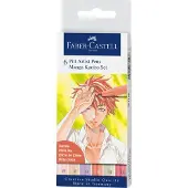 Faber-Castell brushpen - tekenstift - Pitt Artist Pen - 6-delig - Manga Kaoiro - FC-167168
