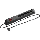 Lanberg SP1-05F-0300-BK Steckdosenleiste Übersp.-Schutz 5x m. Schalter 3m