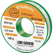 Stannol HS10-Fair Soldeertin Spoel Sn99,3Cu0,7 ROM1 100 g 1 mm