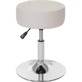MCW Kruk -C22, make-up krukje, in hoogte verstelbaar Ø 35cm ~ kunstleer, crème
