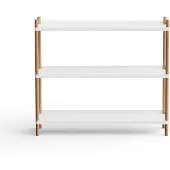 Nine Bolt Wandrek White | Natural Oak | 100 x 3 Shelves