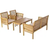 Casa.pro Tuinset Candela 4-delig houtkleurig en beige