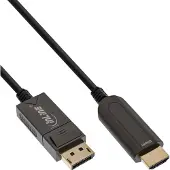 InLine DisplayPort naar HDMI AOC-converterkabel, 4K/60 Hz, zwart, 15m