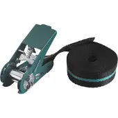 Wolfcraft Ratelsjorband Zwart Groen - 4mx25mm - 180kg